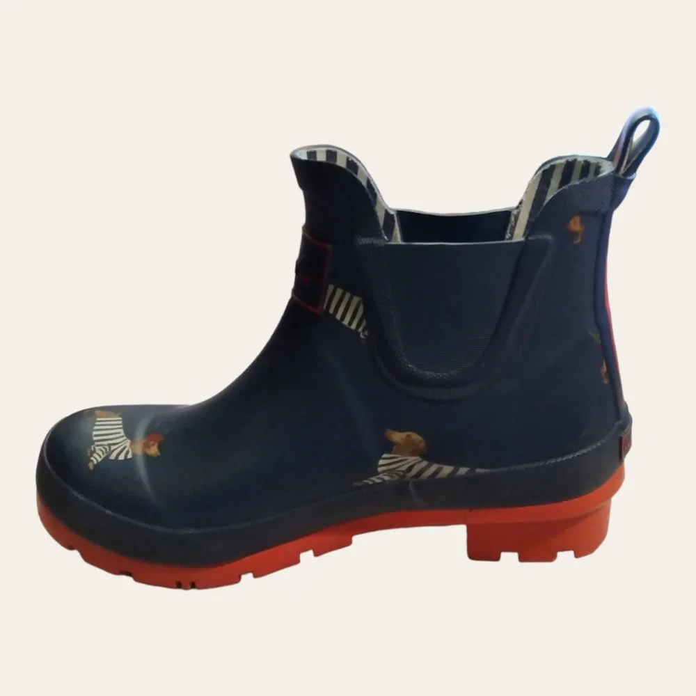 JOULES WELLIBOB Dachshund Dog Rain Boots Womans size 5 - Picture 5 of 11